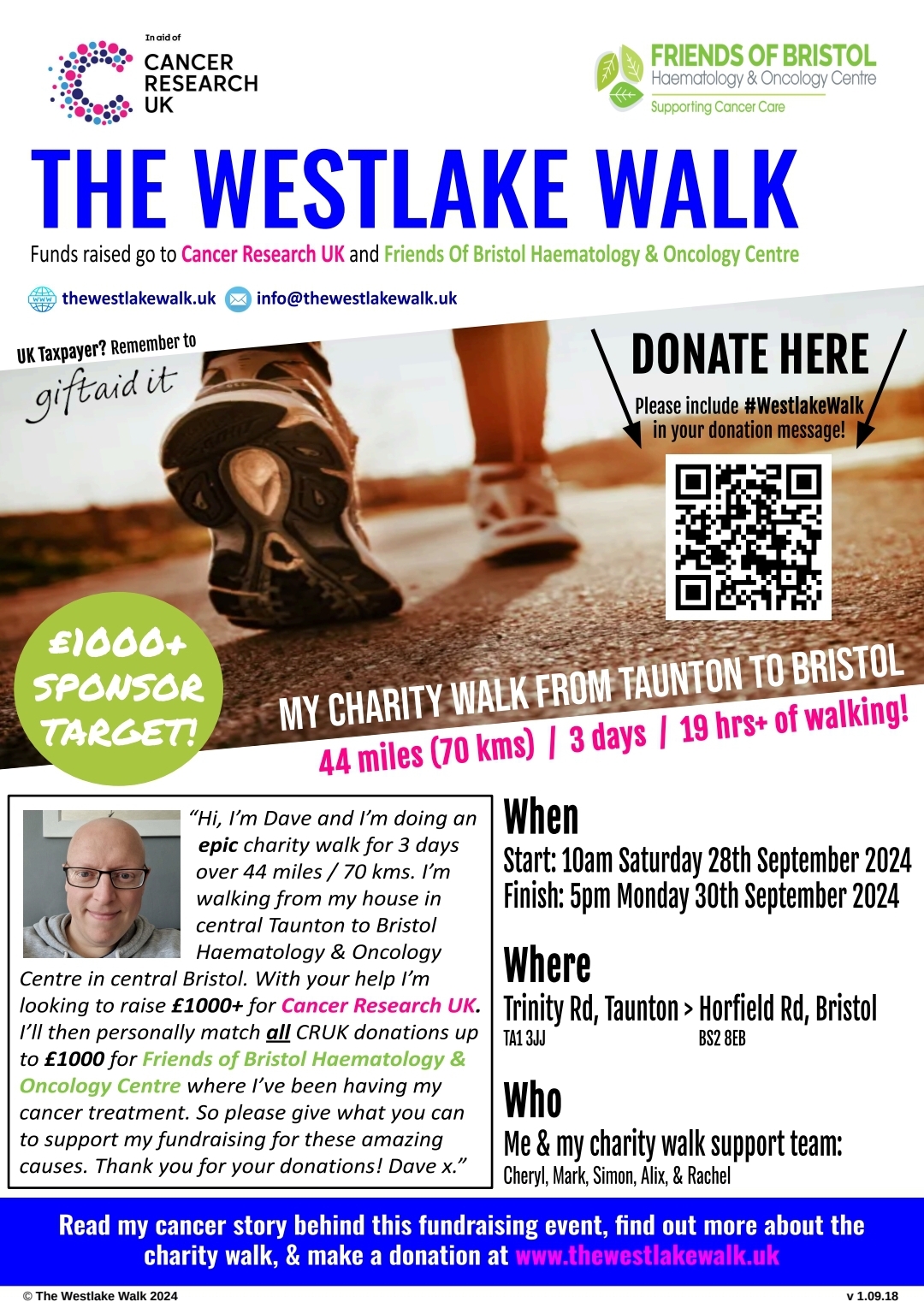 Official 'The Westlake Walk' Fundraising Poster